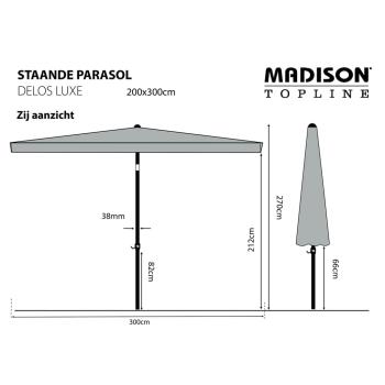 Madison Sonnenschirm Delos Luxe 300x200 cm Grau PAC5P014