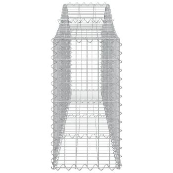 Gabionen mit Hochbogen 10 Stk. 200x30x60/80 cm Verzinktes Eisen