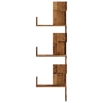 Wand-Eckregal Altholz-Optik 45x45x147 cm Holzwerkstoff