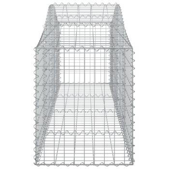 Gabionen mit Hochbogen 40 Stk. 200x50x60/80 cm Verzinktes Eisen