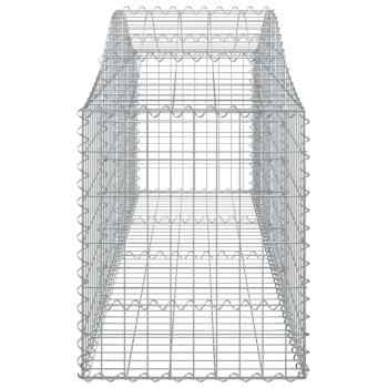 Gabionen mit Hochbogen 50 Stk. 200x50x60/80 cm Verzinktes Eisen