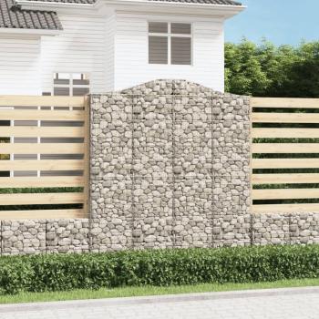 ARDEBO.de - Gabionen mit Hochbogen 2 Stk. 200x30x220/240cm Verzinktes Eisen