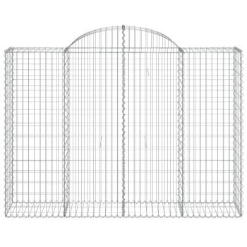 Gabionen mit Hochbogen 25Stk. 200x50x140/160cm Verzinktes Eisen