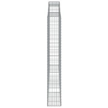 Gabione mit Hochbogen 300x30x200/220 cm Verzinktes Eisen