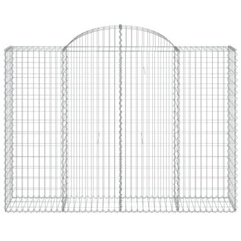 Gabionen mit Hochbogen 30Stk. 200x50x140/160cm Verzinktes Eisen