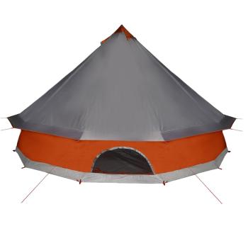 Tipi-Familienzelt 6 Personen Grau und Orange Wasserdicht