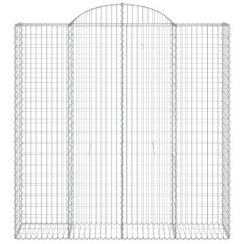 Gabionen mit Hochbogen 8 Stk. 200x50x200/220cm Verzinktes Eisen