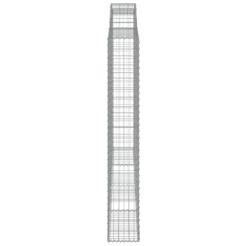 Gabionen mit Hochbogen 2 Stk. 300x30x200/220cm Verzinktes Eisen