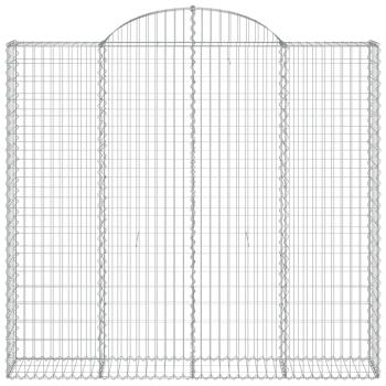 Gabionen mit Hochbogen 15Stk. 200x50x180/200cm Verzinktes Eisen