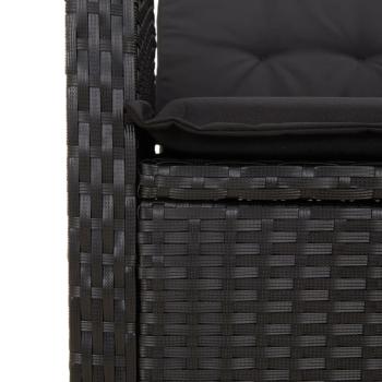 9-tlg. Garten-Essgruppe mit Kissen Schwarz Poly Rattan