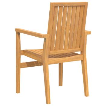 Stapelbare Gartenstühle 2 Stk. 56,5x57,5x91 cm Massivholz Teak