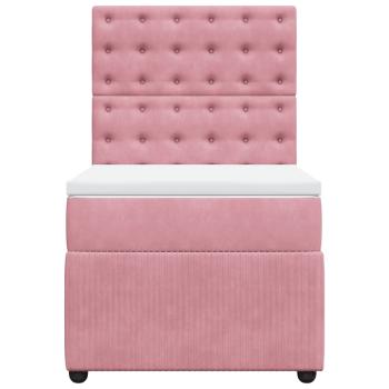 Boxspringbett mit Matratze Rosa 80x200 cm Samt