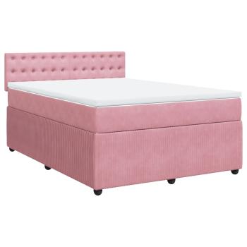 Boxspringbett mit Matratze Rosa 160x200 cm Samt