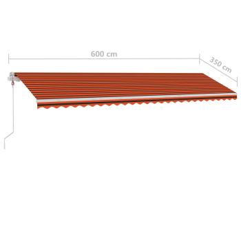 Standmarkise Automatisch 600x350 cm Orange/Braun