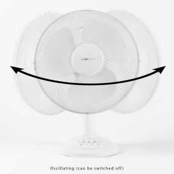 Clatronic VL 3602 Tischventilator, Ø 30cm, 3 Geschwindigkeiten, oszillierend, Metallschutzgitter, weiß (263699)