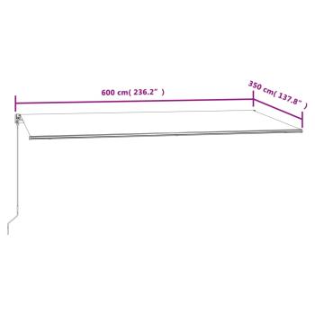 Markise Automatisch Einziehbar 600x350 cm Anthrazit