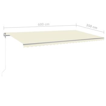 Markise Automatisch Einziehbar 600x350 cm Creme