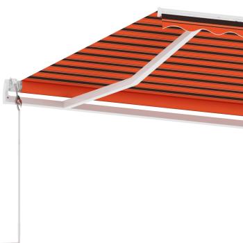 Standmarkise Automatisch 400x350 cm Orange & Braun