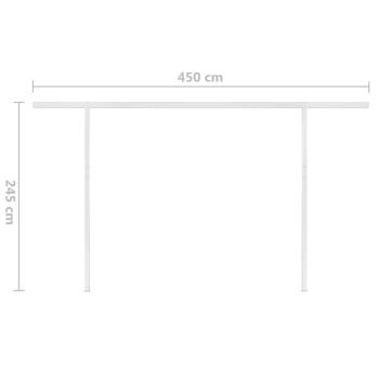 Markise Automatisch Einziehbar mit Pfosten 5x3 m Gelb & Weiß