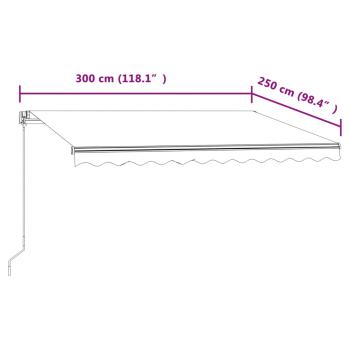 Markise Automatisch Einziehbar 300x250 cm Gelb und Weiß