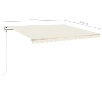 Markise Automatisch Einziehbar 400x350 cm Creme