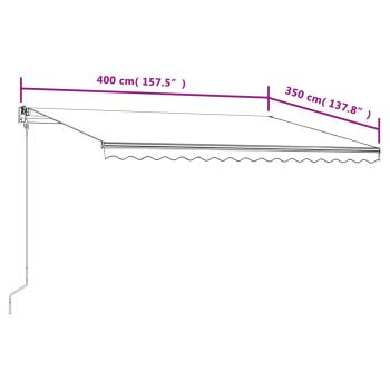 Markise Automatisch Einziehbar 400x350 cm Creme