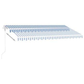 Standmarkise Automatisch 400x350 cm Blau/Weiß