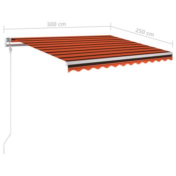 Markise Automatisch Einziehbar 300x250 cm Orange und Braun