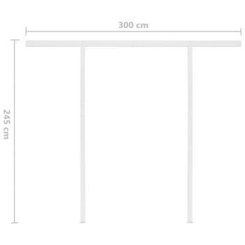 Markise Automatisch Einziehbar mit Pfosten 3x2,5 m Creme