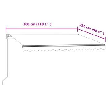 Markise Automatisch Einziehbar 300x250 cm Creme