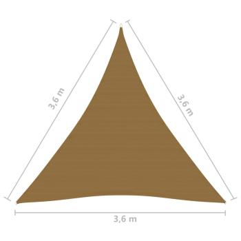 Sonnensegel 160 g/m² Taupe 3,6x3,6x3,6 m HDPE