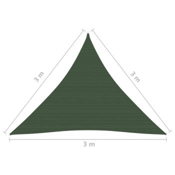 Sonnensegel 160 g/m² Dunkelgrün 3x3x3 m HDPE