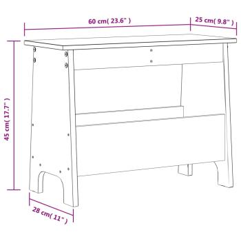 Flurbank 60x28x45 cm Massivholz Kiefer