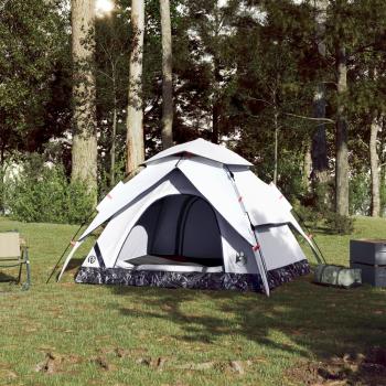 Kuppel-Campingzelt 4 Personen Weiß Verdunkelt Quick Release