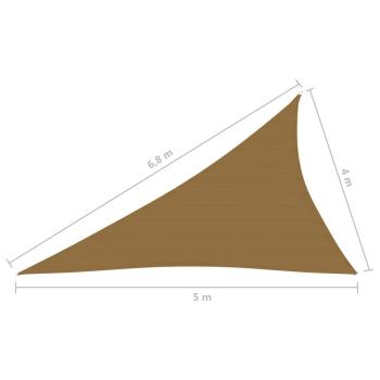 Sonnensegel 160 g/m² Taupe 4x5x6,8 m HDPE