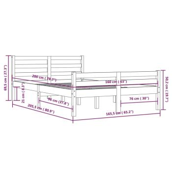 Massivholzbett ohne Matratze 160x200 cm