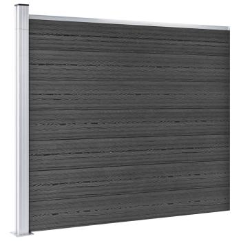 Zaunelement Set WPC 353x146 cm Grau