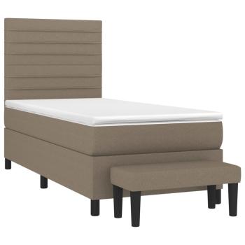 Boxspringbett mit Matratze Taupe 80x200 cm Stoff