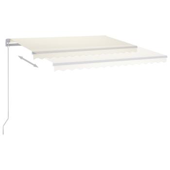 Markise Manuell Einziehbar mit LED 450x300 cm Creme