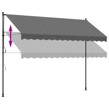 Markise Einziehbar Anthrazit 350x150 cm Stoff und Stahl