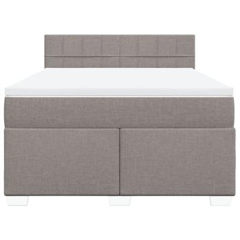 Boxspringbett mit Matratze Taupe 160x200 cm Stoff