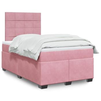 ARDEBO.de - Boxspringbett mit Matratze Rosa 120x200 cm Samt