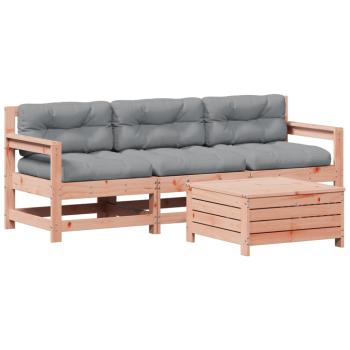 4-tlg. Garten-Lounge-Set mit Kissen Massivholz Douglasie