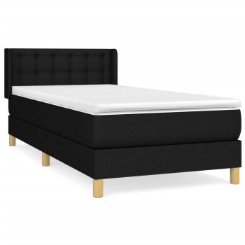 Boxspringbett mit Matratze Schwarz 90x190 cm Stoff