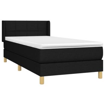 Boxspringbett mit Matratze Schwarz 80x200 cm Stoff