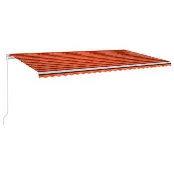 Markise Manuell Einziehbar 600x350 cm Orange und Braun