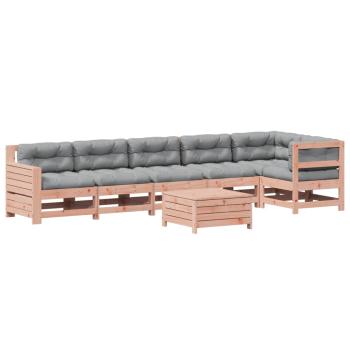 7-tlg. Garten-Lounge-Set mit Kissen Massivholz Douglasie