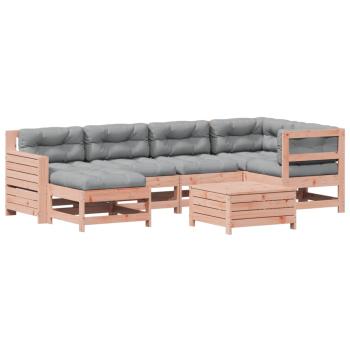 7-tlg. Garten-Lounge-Set mit Kissen Massivholz Douglasie