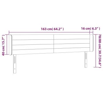 LED Kopfteil Schwarz 163x16x78/88 cm Stoff