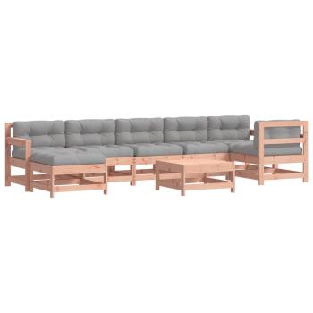 8-tlg. Garten-Lounge-Set mit Kissen Massivholz Douglasie